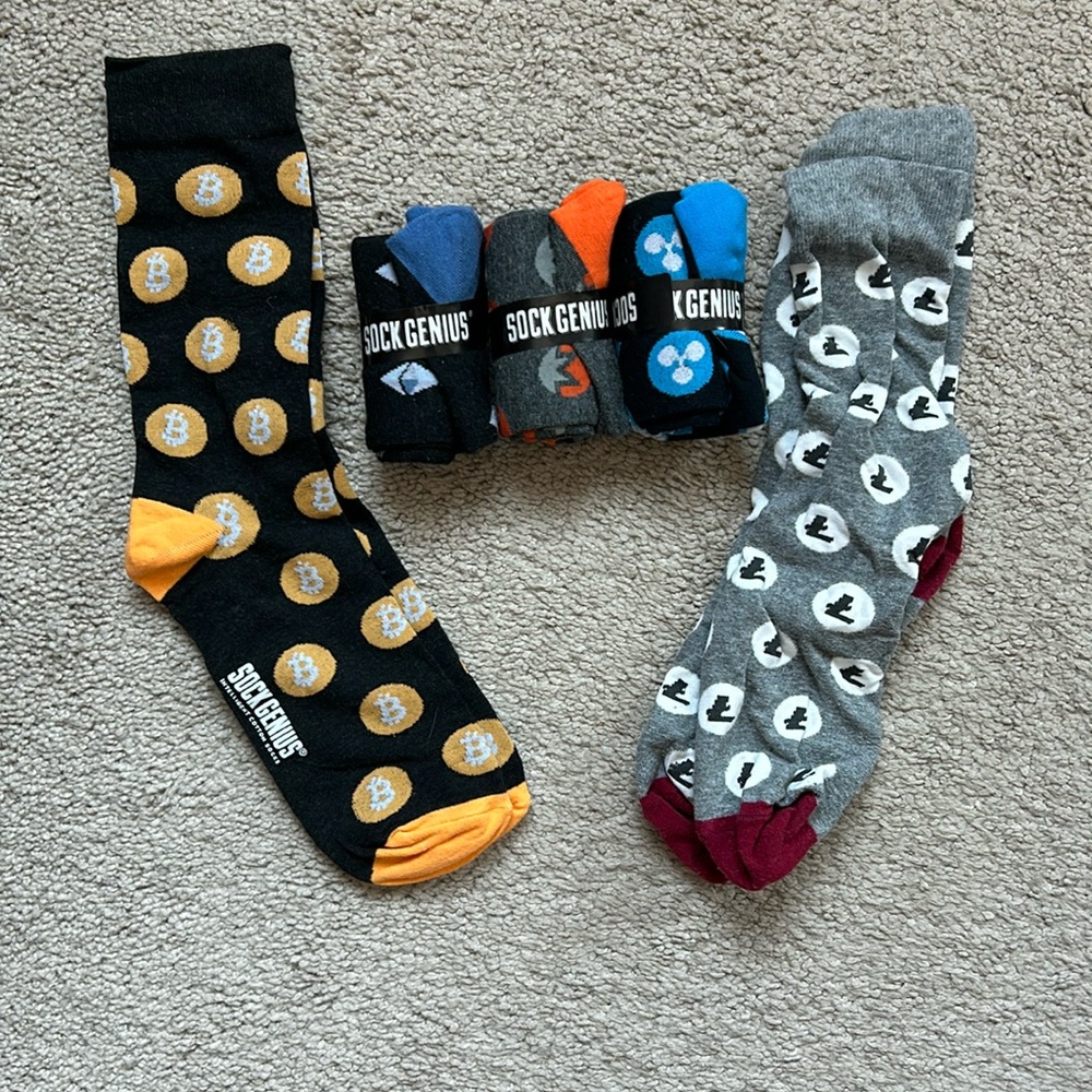 NWT cryptocurrency socks: bitcoin Litecoin monero ripple Ethereum